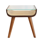 Starboard Side-Table - Sand Coloured Leather
