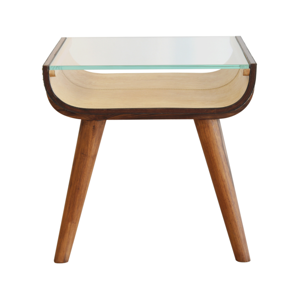 Starboard Side-Table - Sand Coloured Leather
