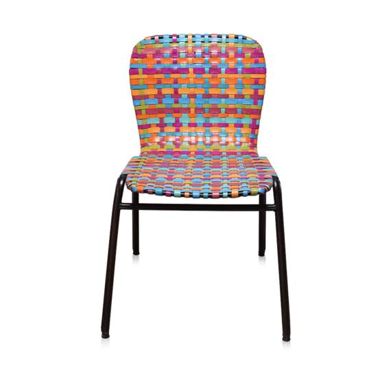"The Coral Reef" Chair (Multicoloured leather weave)